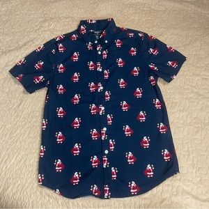 Forever21 Men Navy Santa Short Sleeve‎ Size S